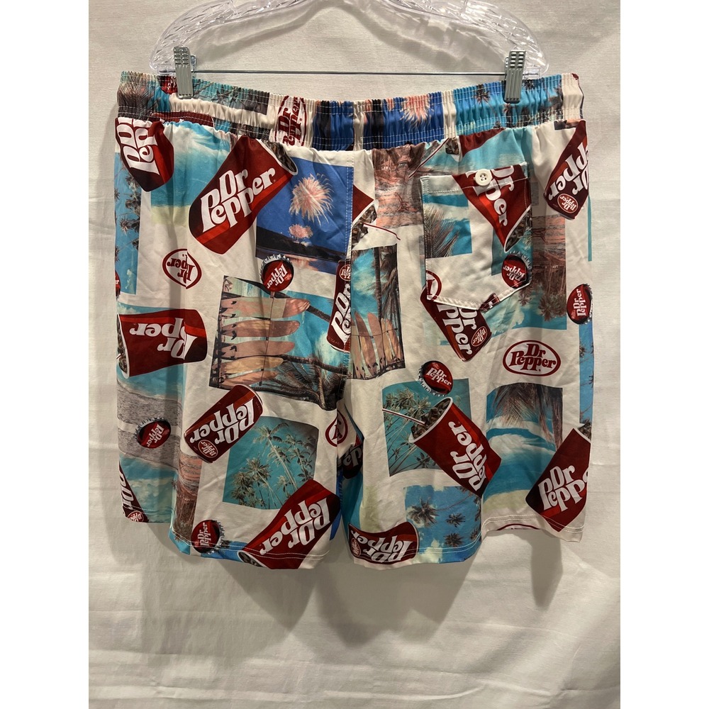 Dr Pepper Mens Tropical Beach Print Swim Trunks Board Shorts 3XL RPN007BMNWT - Picture 3 of 6